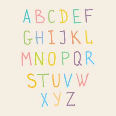 Vektör sembolü ve grunge fırça darbeleri harf seti. Vektör fırça darbeleri koleksiyonu. 