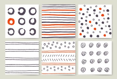 Grunge fırça darbeleri vektör seti. Vektör fırça darbeleri koleksiyonu. 