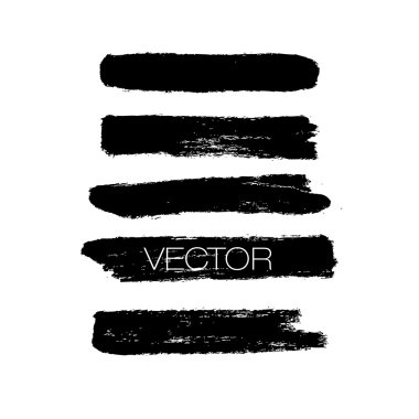 Grunge fırça darbeleri vektör seti. Vektör fırça darbeleri koleksiyonu. 