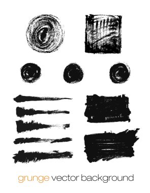 Grunge fırça darbeleri vektör seti. Vektör fırça darbeleri koleksiyonu. 