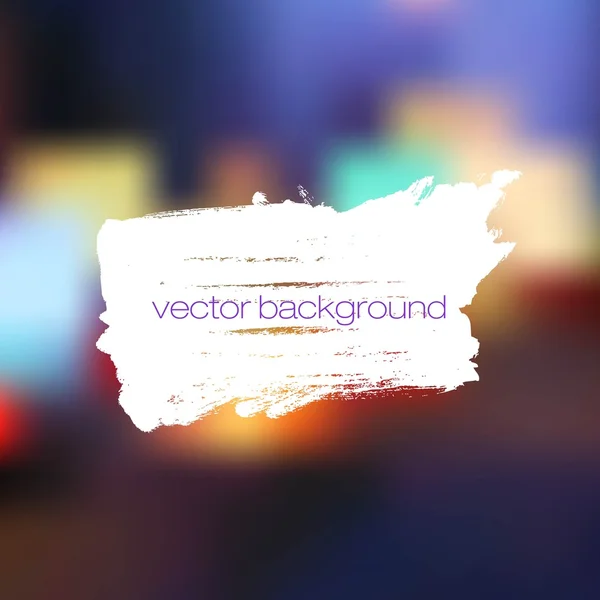 Grunge brush strokes on abstract blurred colorful background. — Stock vektor