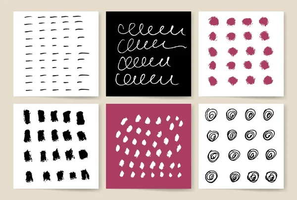 Vector card set of grunge brush strokes. Vector brush strokes collection. — Stock Vector