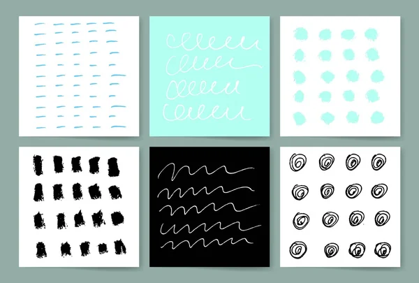 Vector card set of grunge brush strokes. Vector brush strokes collection. — Stock Vector