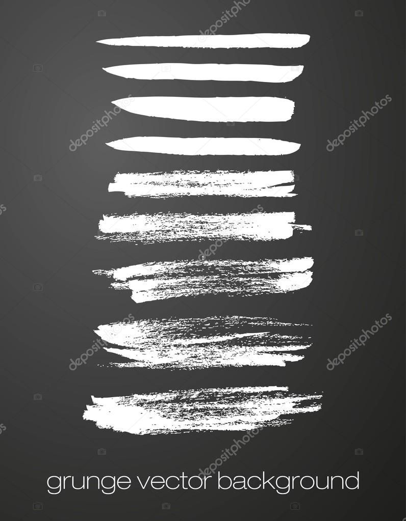 Vector set of grunge brush strokes. Vector brush strokes collection. 