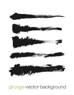 Grunge fırça darbeleri vektör seti. Vektör fırça darbeleri koleksiyonu. 