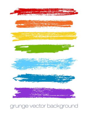Vector rainbow set of grunge brush strokes. Vector brush strokes collection.  clipart