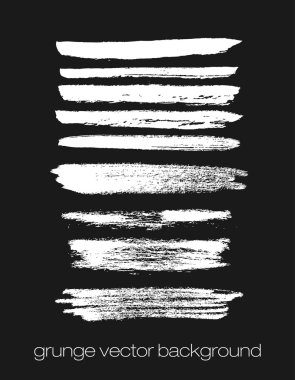 Grunge fırça darbeleri vektör seti. Vektör fırça darbeleri koleksiyonu. 
