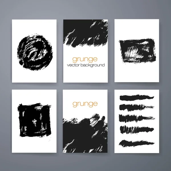 Vectorset van grunge penseelstreken. Vector penseelstreken, collectie. — Stockvector