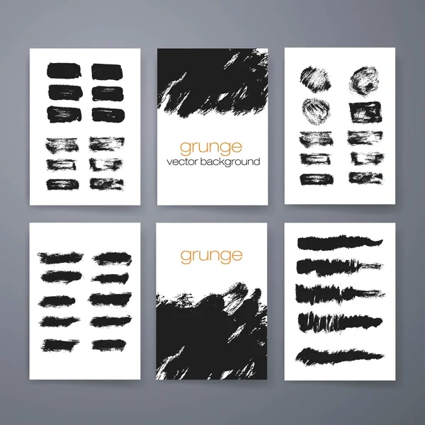 Vector set of grunge brush strokes. Vector brush strokes collection. — Stock Vector
