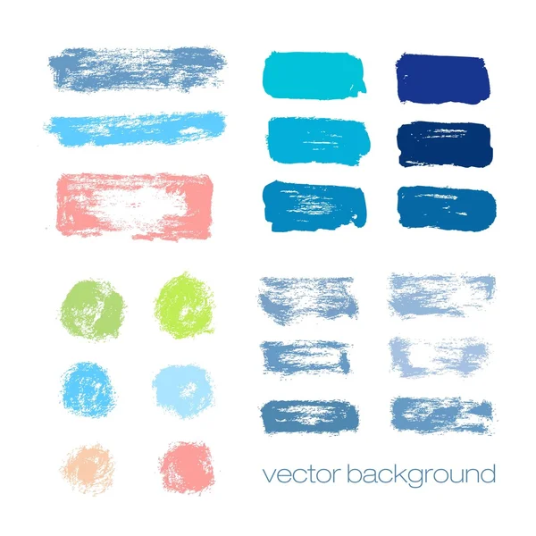 Vector summer set of grunge brush strokes. Vector brush strokes collection. — Stock Vector
