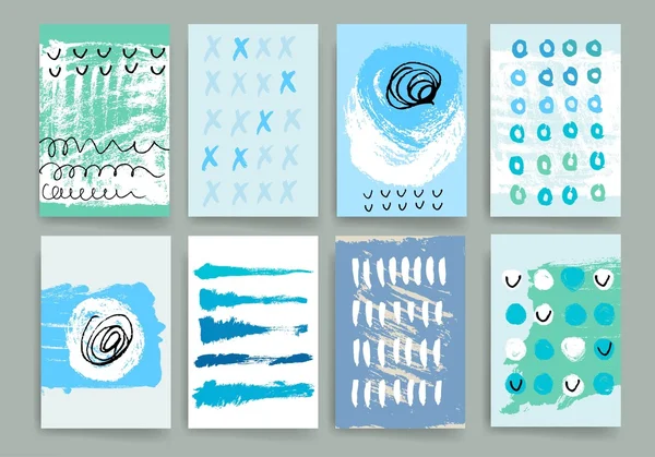 Vector card set of grunge brush strokes. Vector brush strokes collection. — Stock Vector