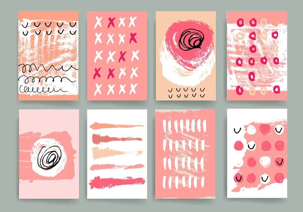 Vector card set of grunge brush strokes. Vector brush strokes collection. — Stock Vector