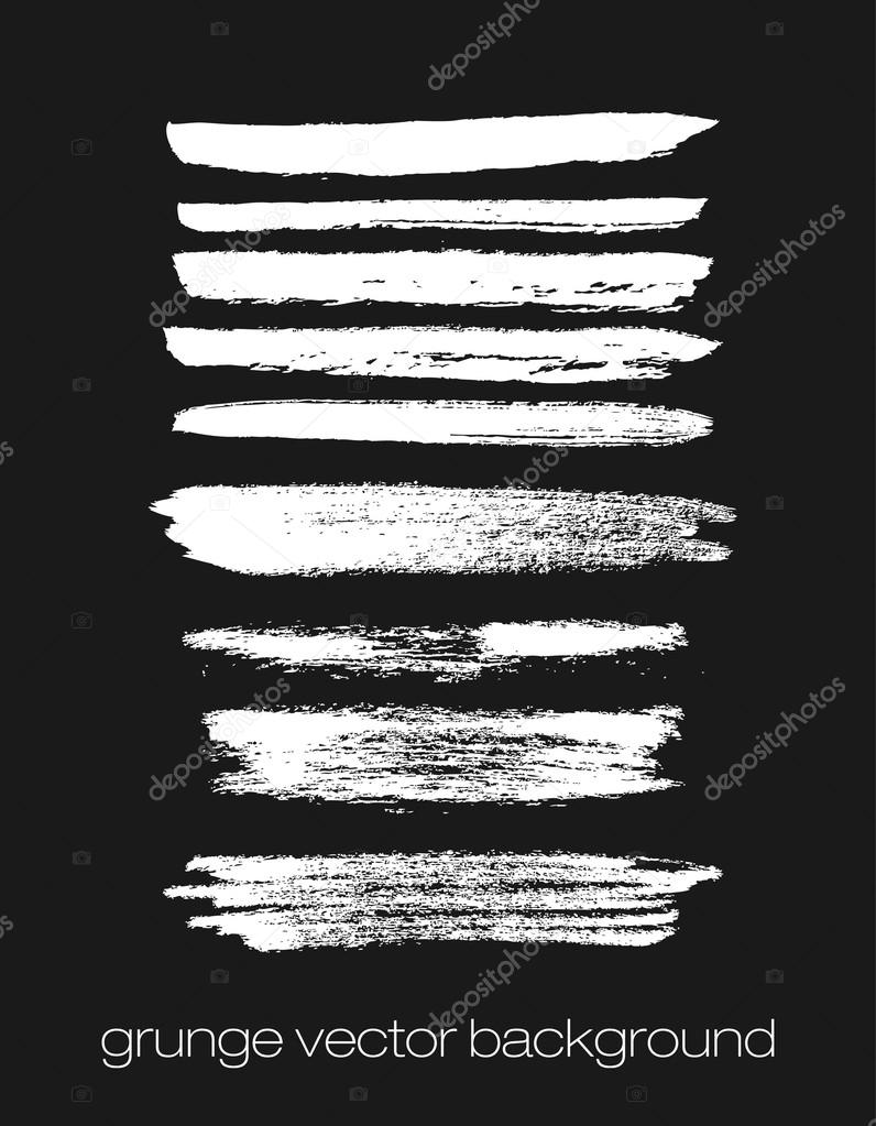 Vector set of grunge brush strokes. Vector brush strokes collection. 