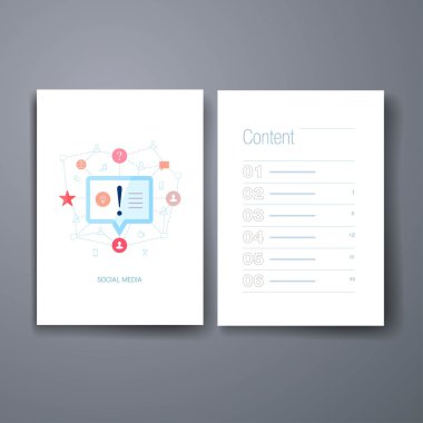 Modern discovery speach bubble cards design template.