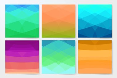 Modern cards design template with triangular colorfull background