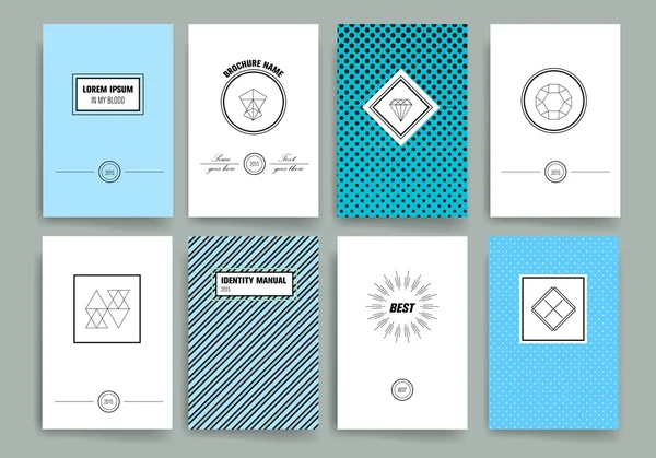 Plantilla de diseño de tarjetas modernas con logotipos de línea afilada — Archivo Imágenes Vectoriales