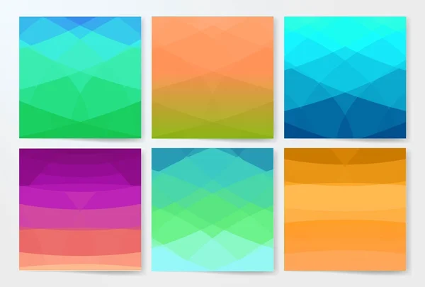 Modern cards design template with triangular colorfull background — Stok Vektör