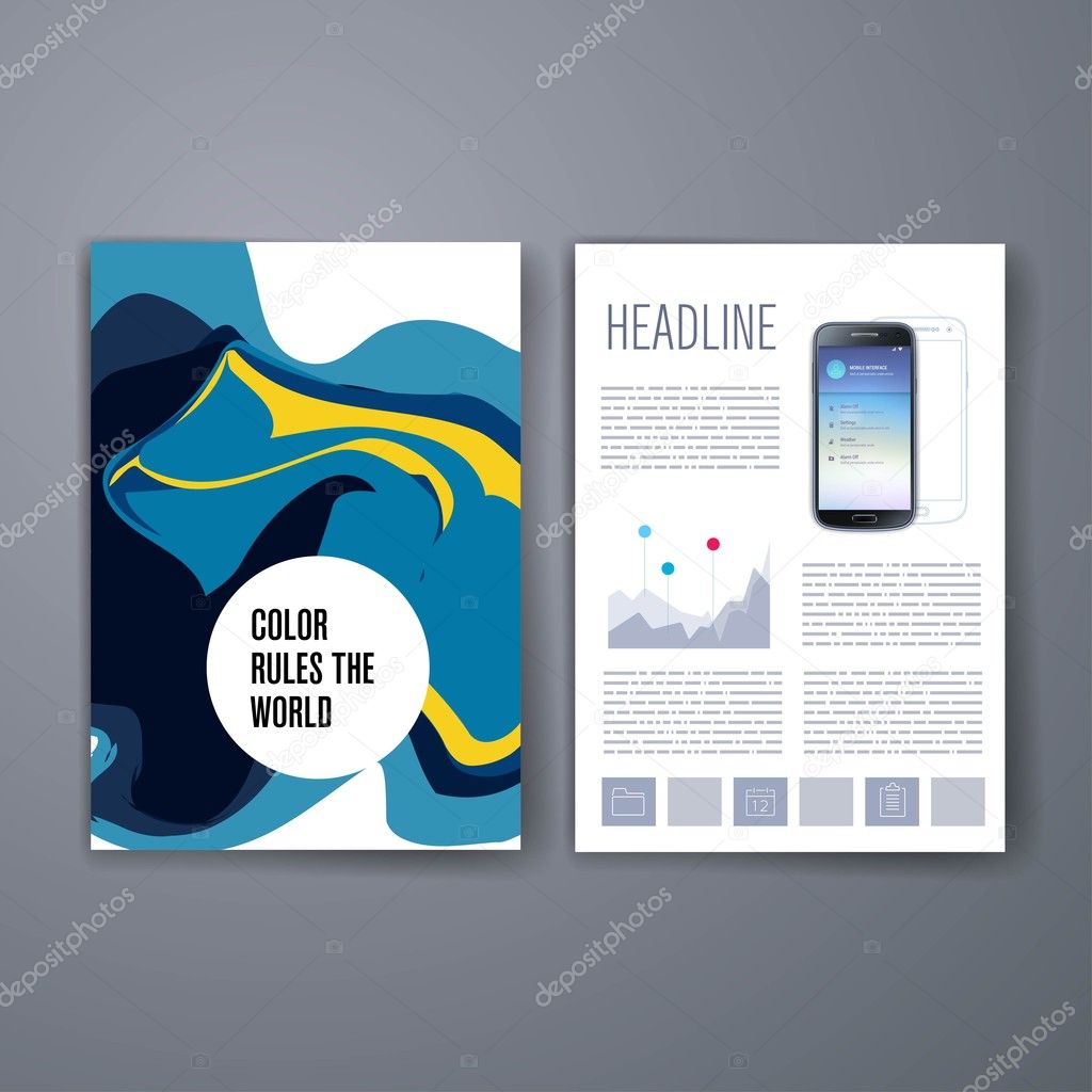 Colorful stains bright cards or pages layout template 