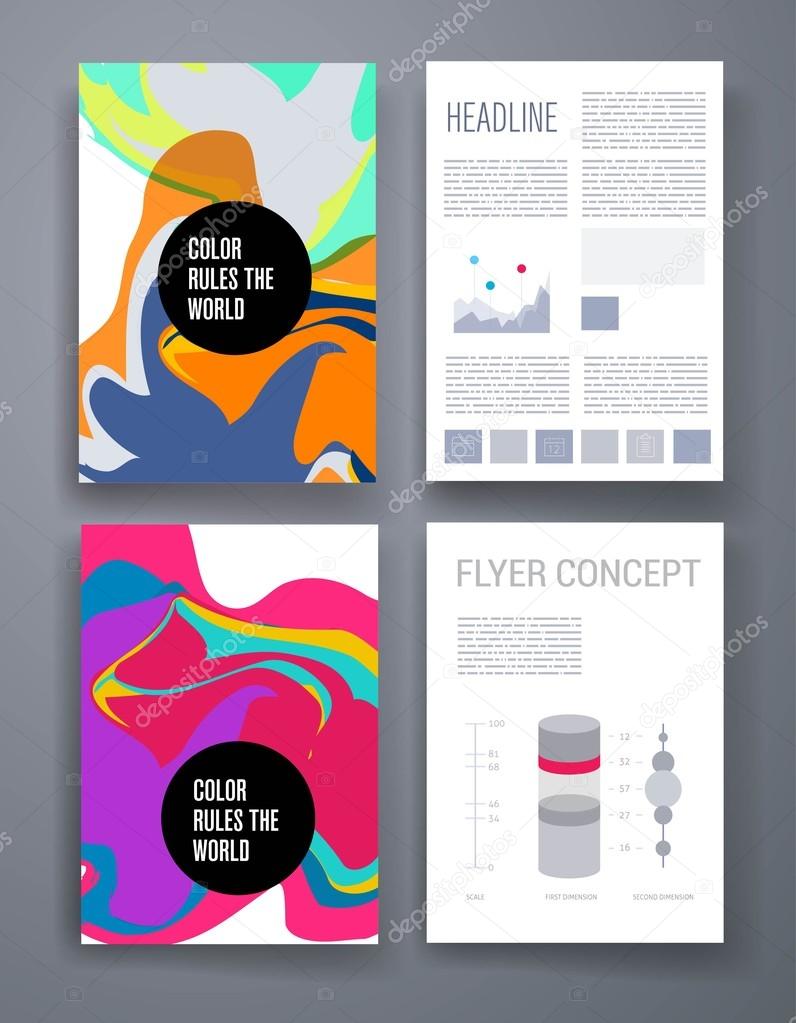 Colorful stains bright cards or pages layout template 