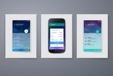Modern mobile apps and phone cards design template.