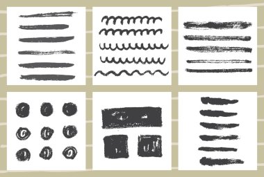 Modern cards design template with grungy rough colorful brush strokes