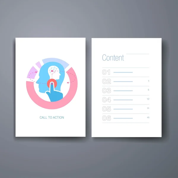 Modern re-targeting and mind flat icons cards design template. — Wektor stockowy