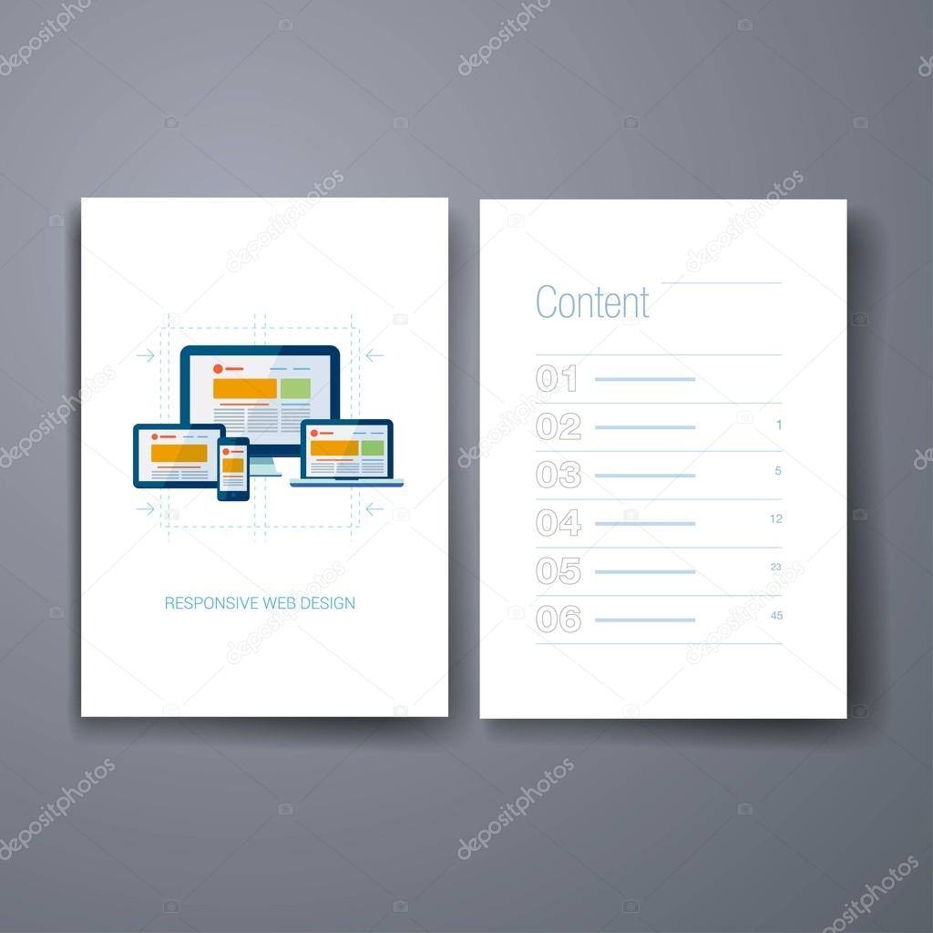 Modern resposive web design flat icon cards design template.
