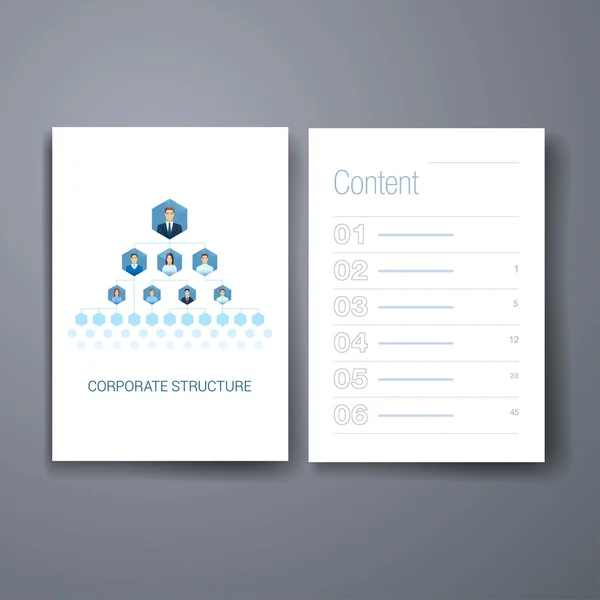 Modern business organisational chart hierarchy flat icons cards design template. — 图库矢量图片