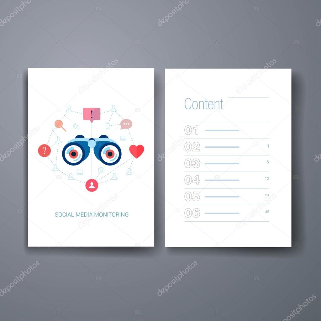 Modern social search and discovery flat icons cards design template.