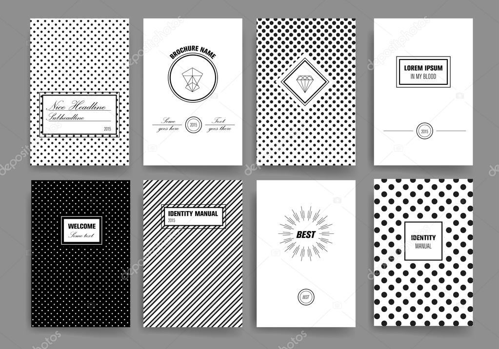Modern cards design template with sharp line logos