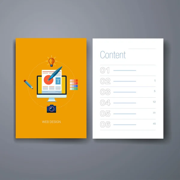 Modern web design flat icon cards design template. — Stok Vektör