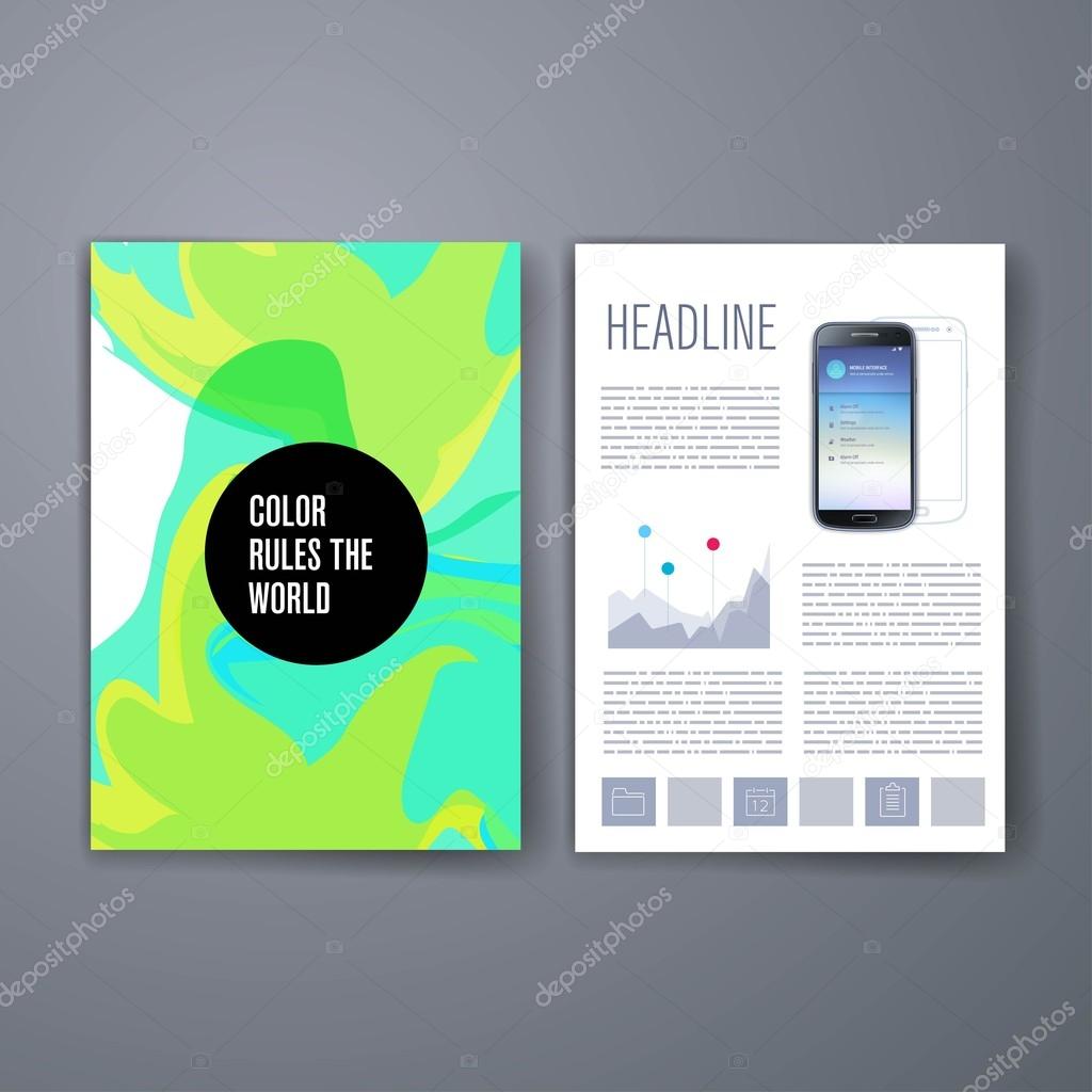 Colorful stains bright cards or pages layout template 