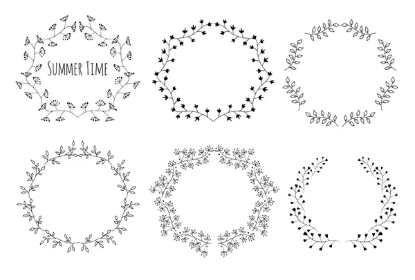 Hand drawn vintage floral elements. — Stock Vector