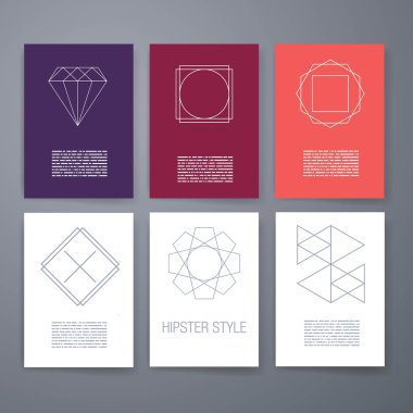 Set of sharp mistical line logos.