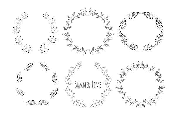 Elementos florales vintage dibujados a mano . — Vector de stock