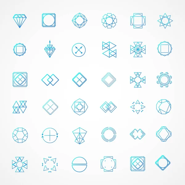 Ensemble de logos de ligne mistical tranchants . — Image vectorielle