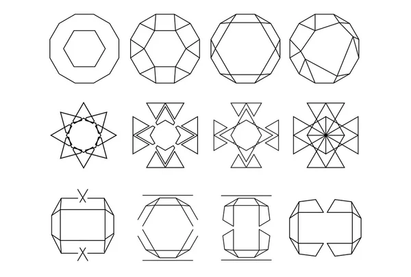 Conjunto de logotipos de línea mística aguda . — Vector de stock