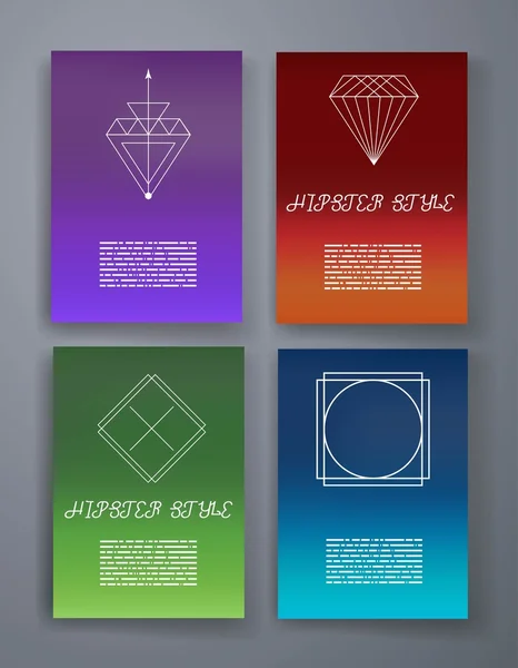 Set of sharp mistical line logos. — Stockový vektor