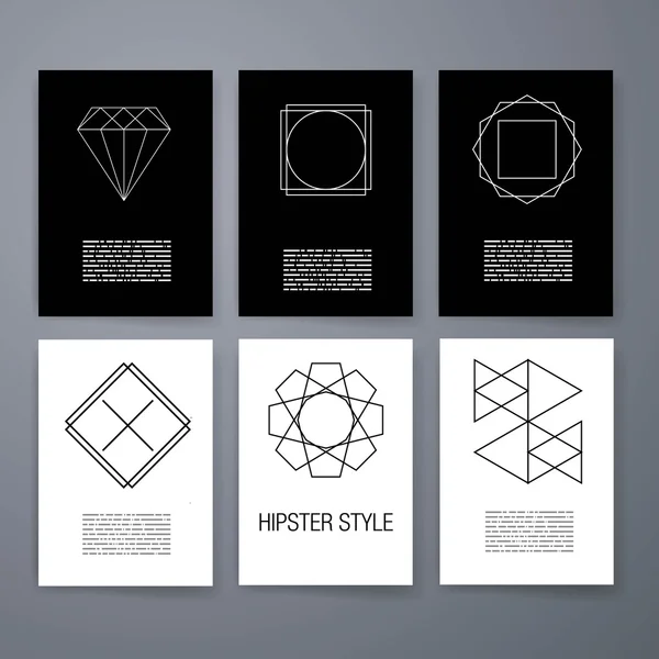 Set of sharp mistical line logos. — Stockový vektor