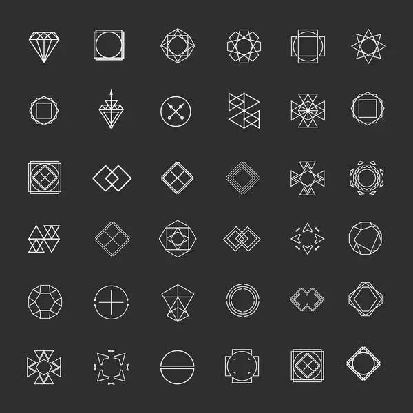 Conjunto de logotipos de línea mística aguda . — Vector de stock