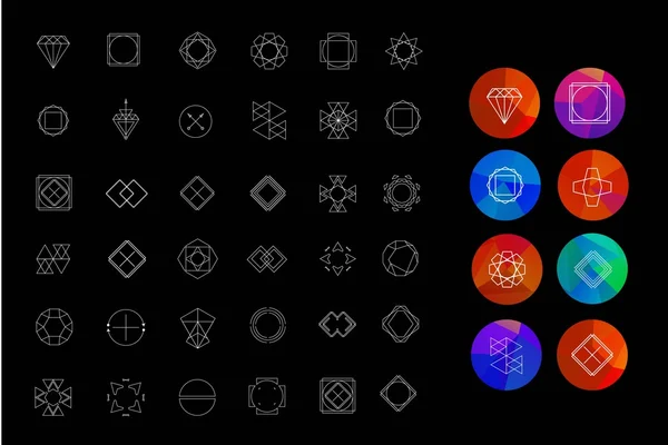 Set of sharp mistical line logos. — 图库矢量图片