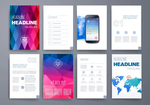 Sjablonen. De ontwerpset voor Web, Mail, Brochures. Mobile, technologie, Infographic Concept. — Stockvector