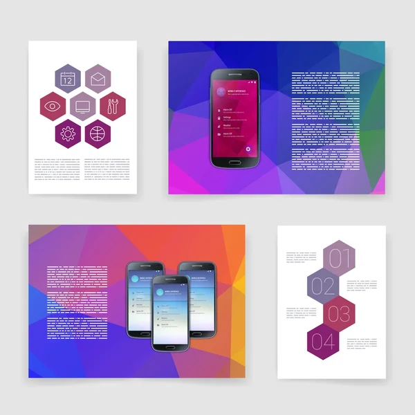 Modelli. Design Set di Web, Mail, Brochure. Mobile, Tecnologia, Concetto infografico . — Vettoriale Stock