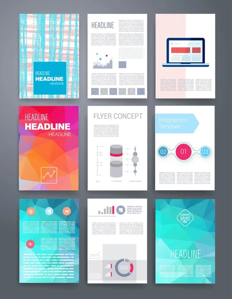 Templates. Design Set of Web, Mail, Brochures. Mobile, Technology, Infographic Concept. — Stock Vector