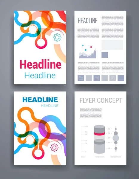 Sjablonen. De ontwerpset voor Web, Mail, Brochures. Mobile, technologie, Infographic Concept. — Stockvector