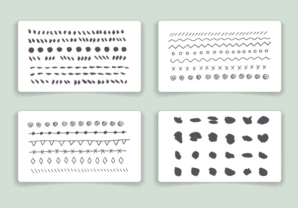 Hand drawn brush strokes card templates set — Διανυσματικό Αρχείο