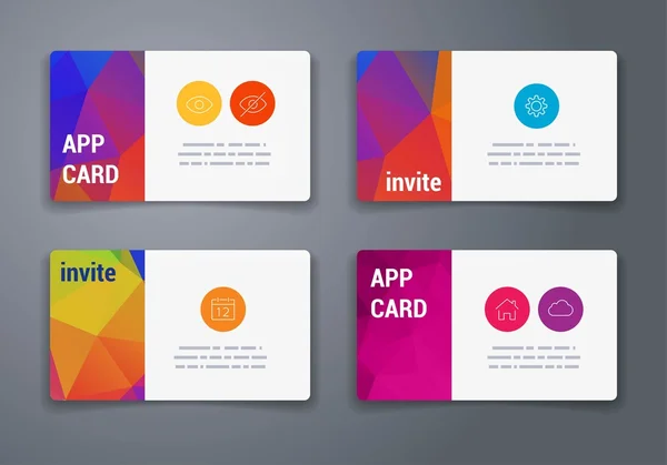 Colorful tiles templates for web, ui and pring cards — Stok Vektör