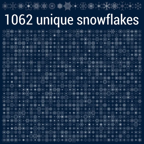 Thousand unique christmass snow flakes icons set — Stockvector