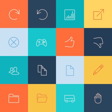 Modern user interface line icons, pixels perfect optimized.