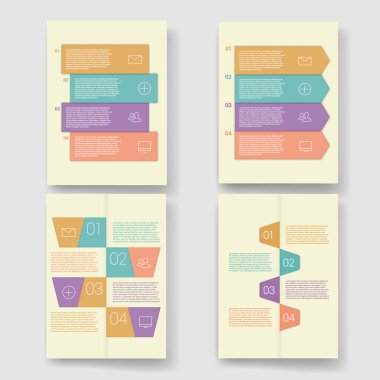 Set of infographic template layouts. Flow chart secuence numbered banner design